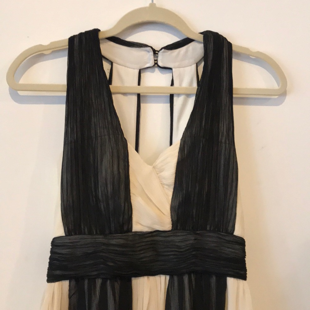 Max and Cleo ivory and black halter dress!